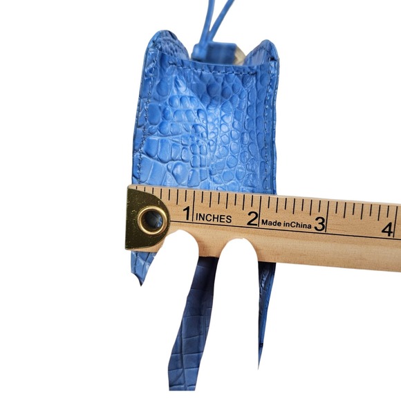 Brahmin Blue Vibrant Azure Melbourne Clutch Wristlet Crocodile Embossed Leather - Picture 16 of 16